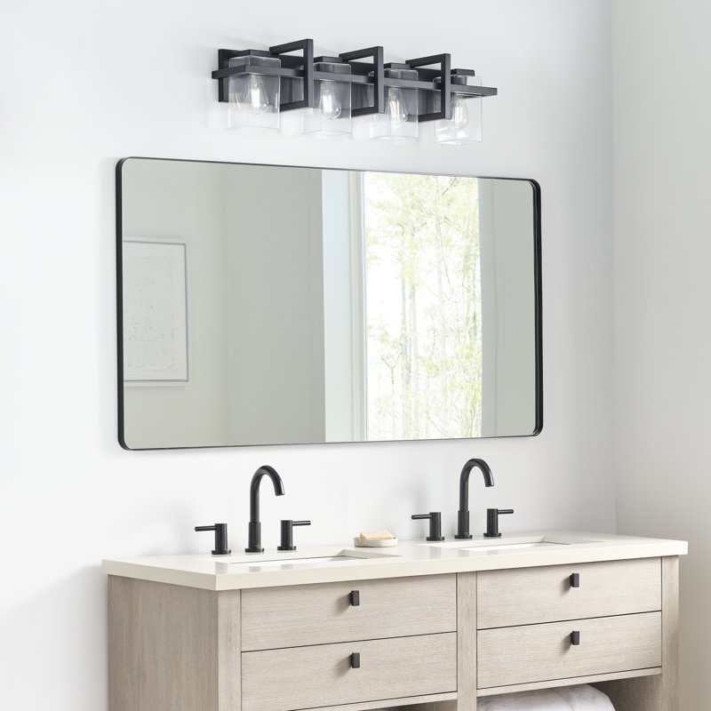 Midnight Black Steel 4-Light Dimmable Vanity Fixture