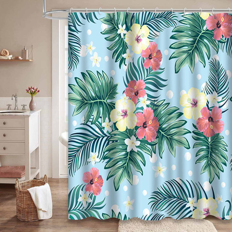 Rideau de douche imperméable à l'eau avec 8 crochets, L 72 po x l 78 po
