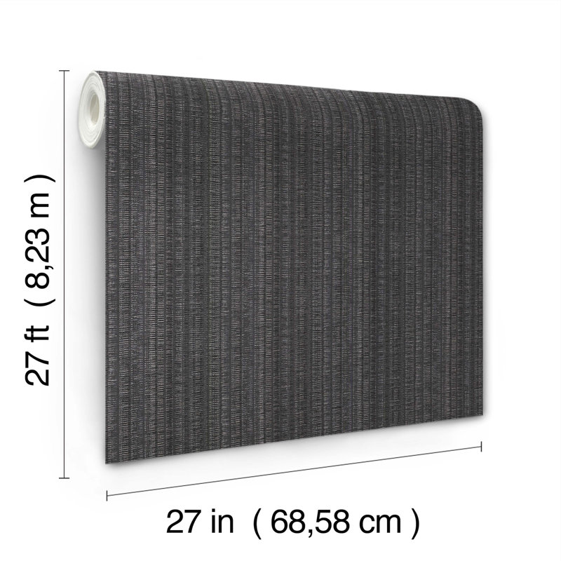 Striped Wallpaper Roll, Carbon