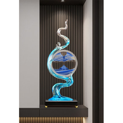 Modern Light Luxury Flowing Sand Painting Resin Ornament