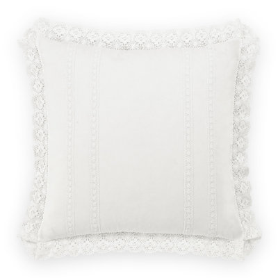 Laura Ashley Annabella White Crocheted European Sham