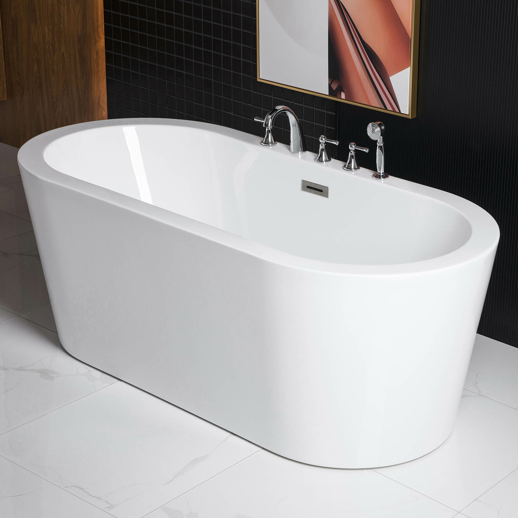 Wrought Studio Chaylynn 59 x 28 Freestanding Soaking Bathtub & Reviews