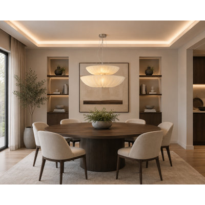 Eclectic 8 Light European White Fabric Chandelier