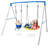 Klo Kick 700lbs Metal Swing Set with 1 Saucer Swing and 1 Toddler Swing