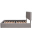Lit plateforme tapissier avec 2 tiroirs et 1 lit gigogne simple TG, tissu de lin, grand-88809598