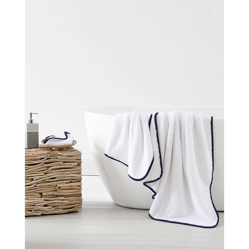 Porto Bath Towels, White/Oxford Blue
