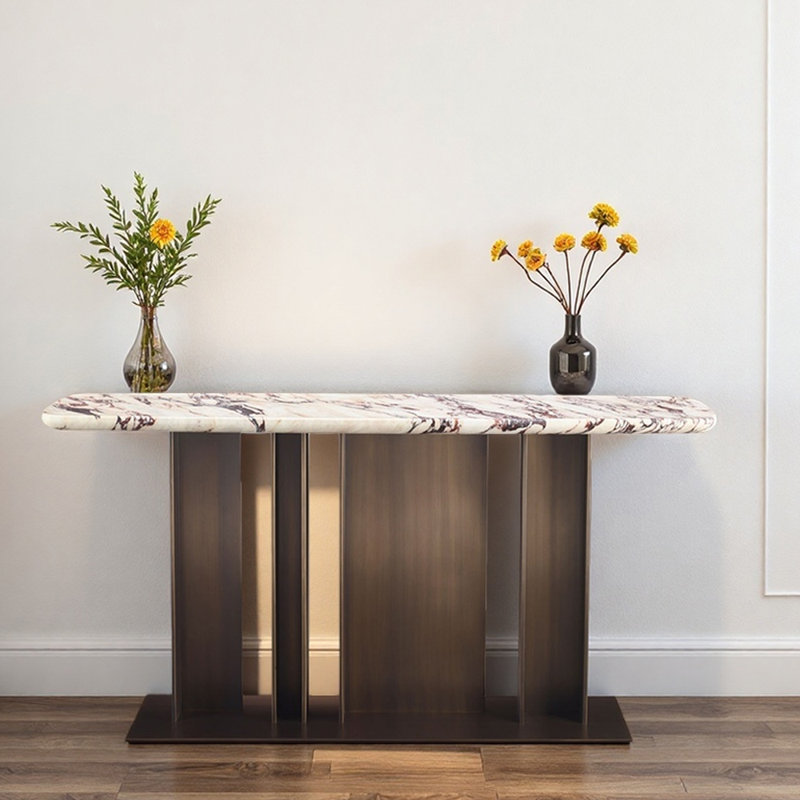Console de hall d'entrée moderne et luxueuse, H 33,5 po x l 55,1 po x P 15,7 po