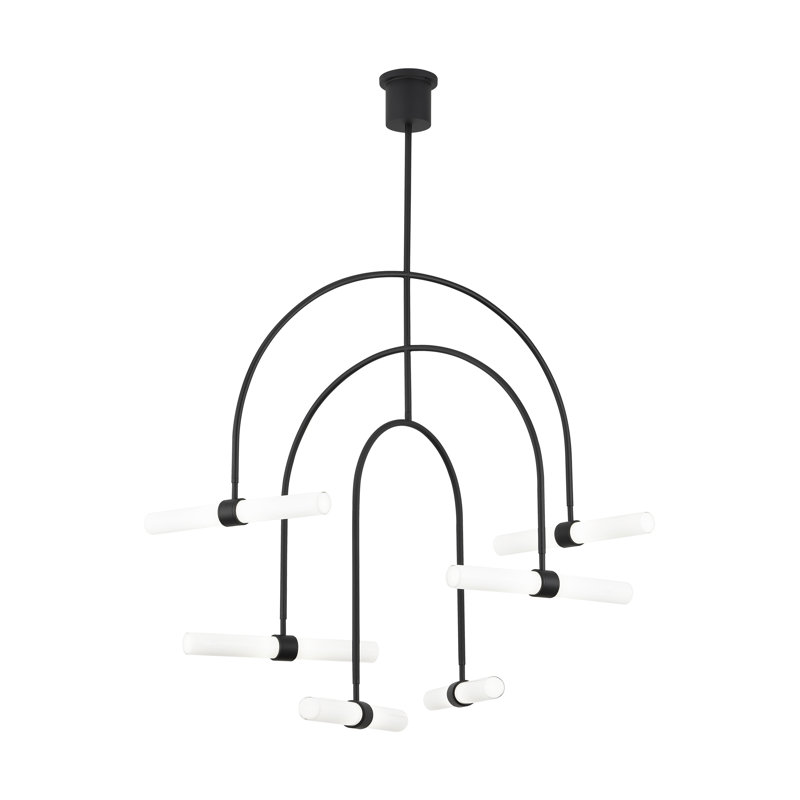 Calumn 6 - Light LED Chandelier, Nightshade Black