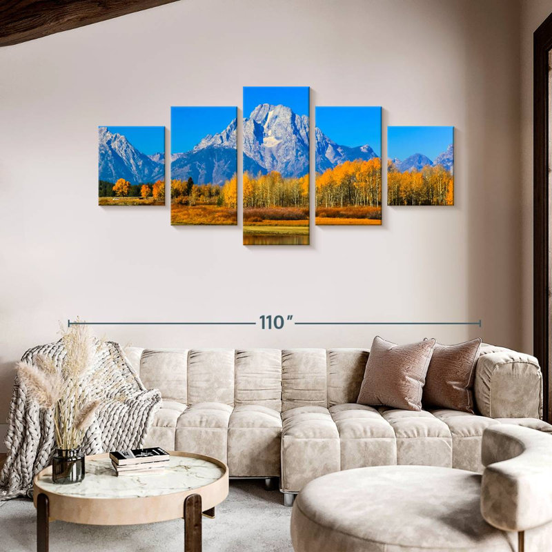 Grand Teton Mountain Scenery, 42" H x 92" W