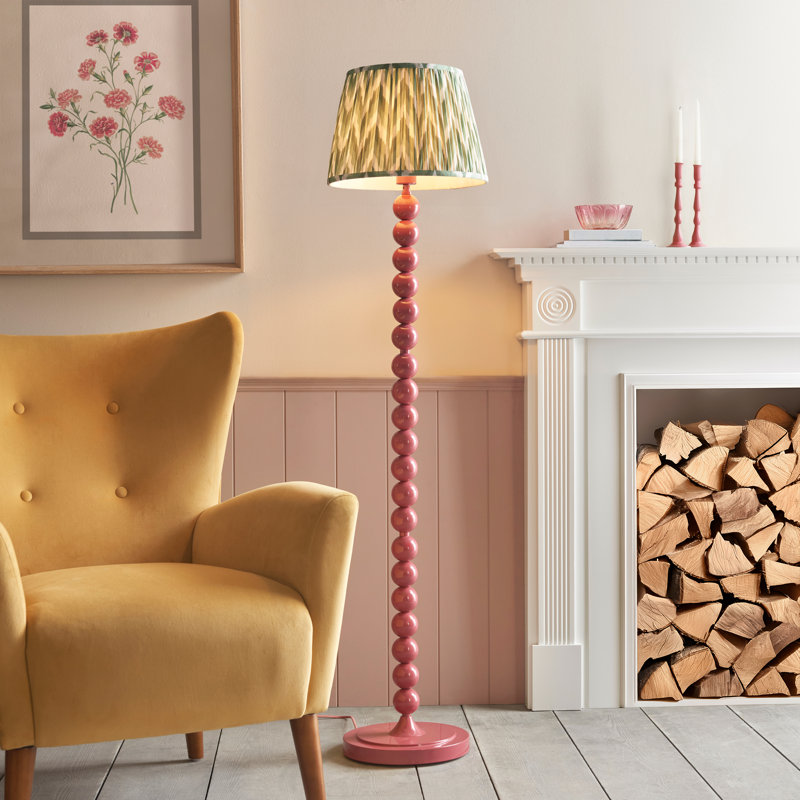 Higgledy 153.2cm Traditional Floor Lamp, Green/White, Pink