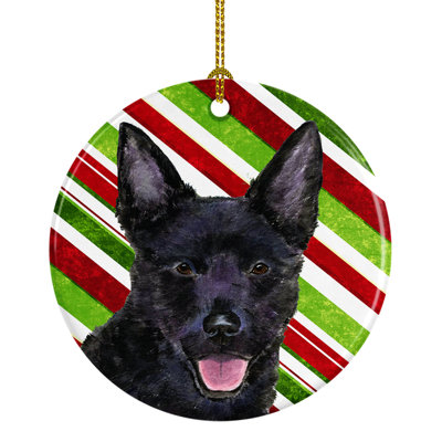 Ornement de noël figurine suspendu en céramique australienne kelpie