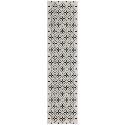 Nourison Essentials Ivory/Black Indoor/Outdoor Area Rug