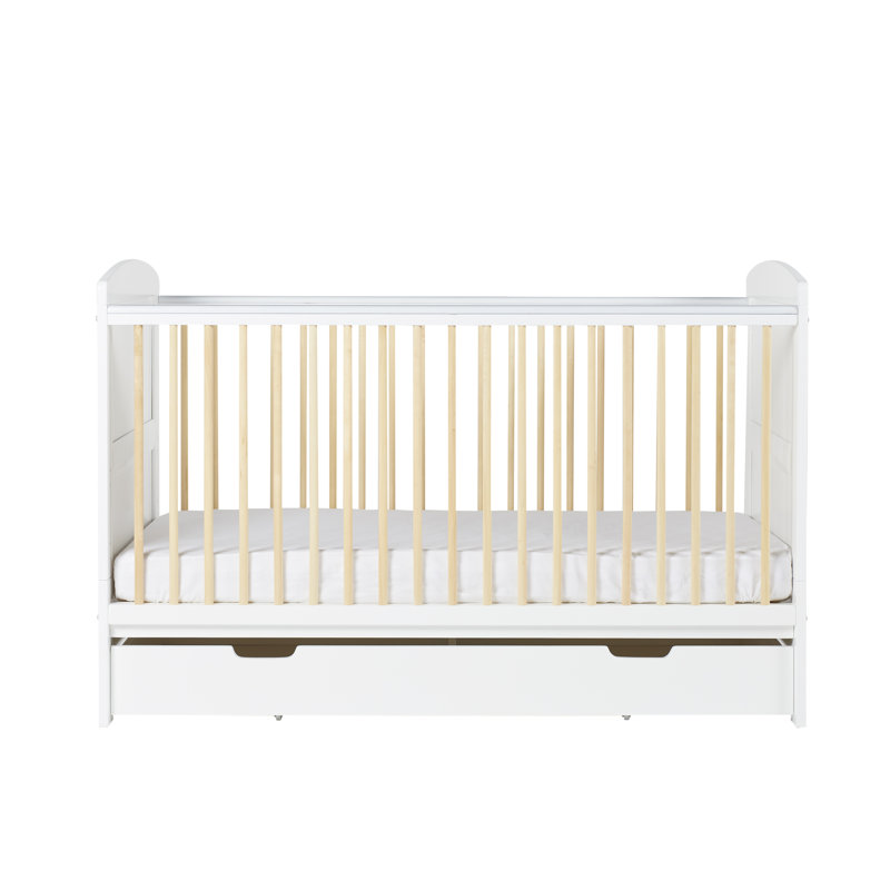 Coleby Scandi Cot Bed with Under Drawer - Scandi White