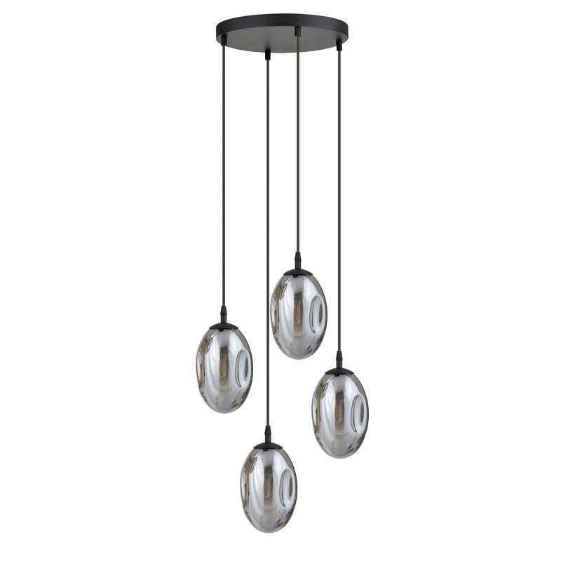 Amanjot 4 - Light Black Cluster Pendant, Grey