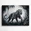 Art mural en métal noir Wildlife Jaguar-328118633