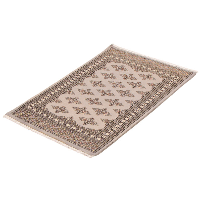 Tapis gris Malechi Peshawar Bokhara 2 pi 8 po x 3 pi 10 po