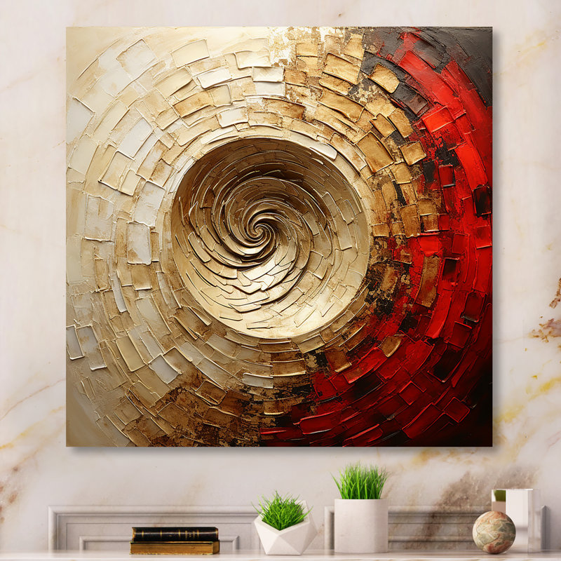 - Art mural abstrait spirales en métal, H 16 po x l 16 po x P 1 po
