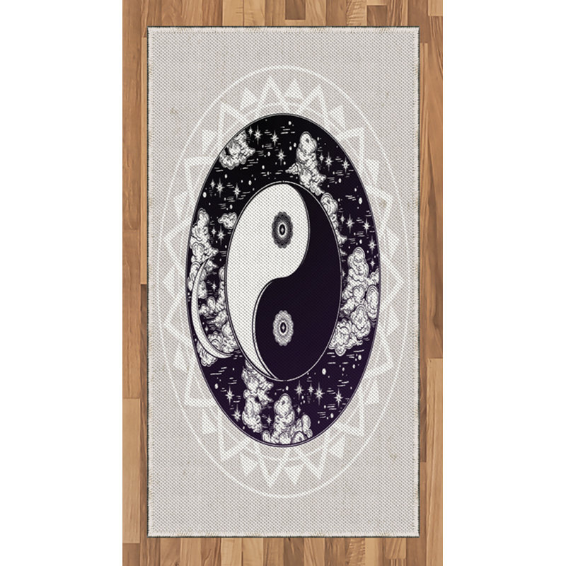 Peace High Density Long Fiber Poly Threads Decorative Area Rug Carpet, Rectangle 2'7" x 5'
