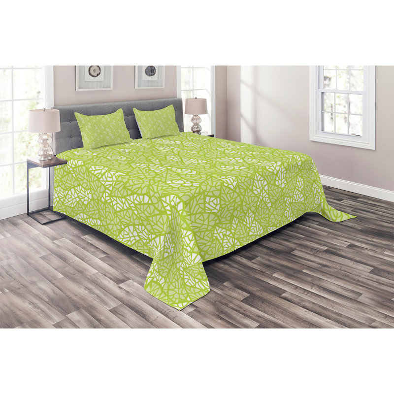 Vibrant Polyester Coverlet, King Bedspread + 2 Shams