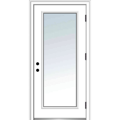 Clear Glass 80'' Flush Fiberglass Front Entry Doors