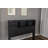 King Bed Frame With High Storage Headboard, LED Light, Charging Station, And 4 Drawers; Slat Kit, No Box Spring Needed, Noise-Free, All-Metal Support-1034882806