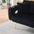 74-inch corduroy 3-speed convertible sofa bed with two throw pillows and cup holders on the armrests. It is perfect for living rooms, apartments and bedrooms-1558163829