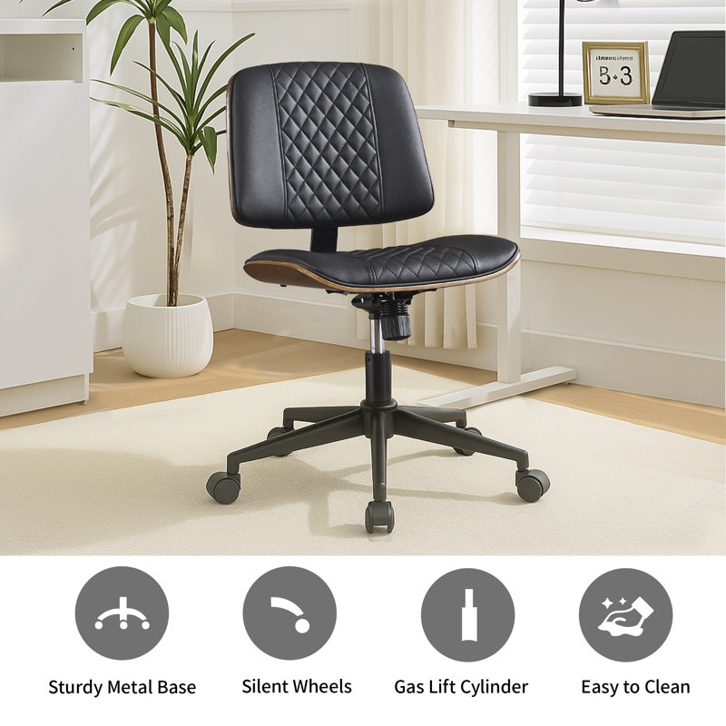 Chaise de bureau Mid-Century, Noir