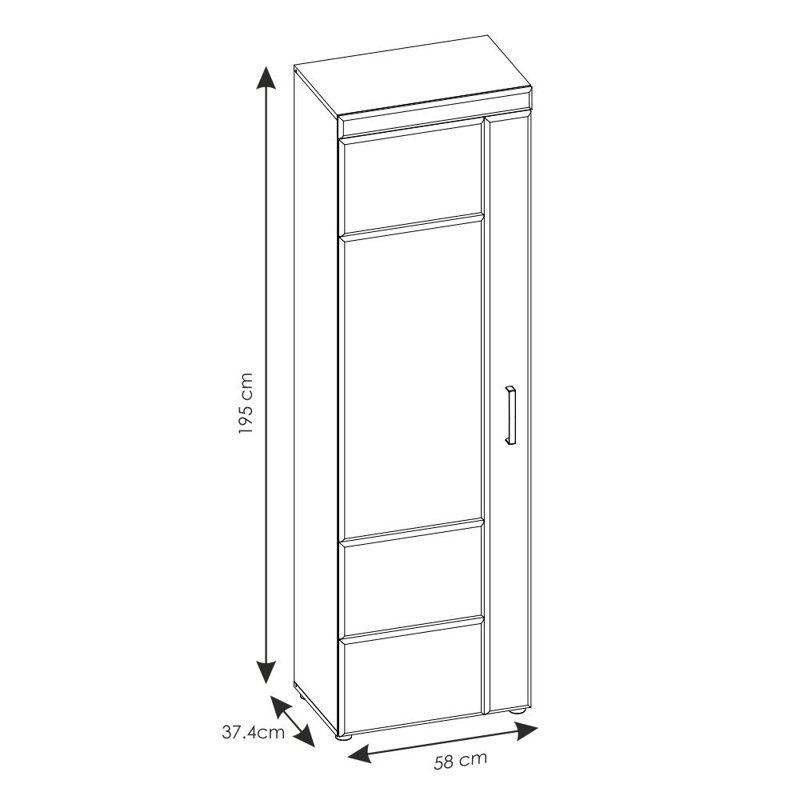 Arwen 1 Door Manufactured Wood Wardrobe