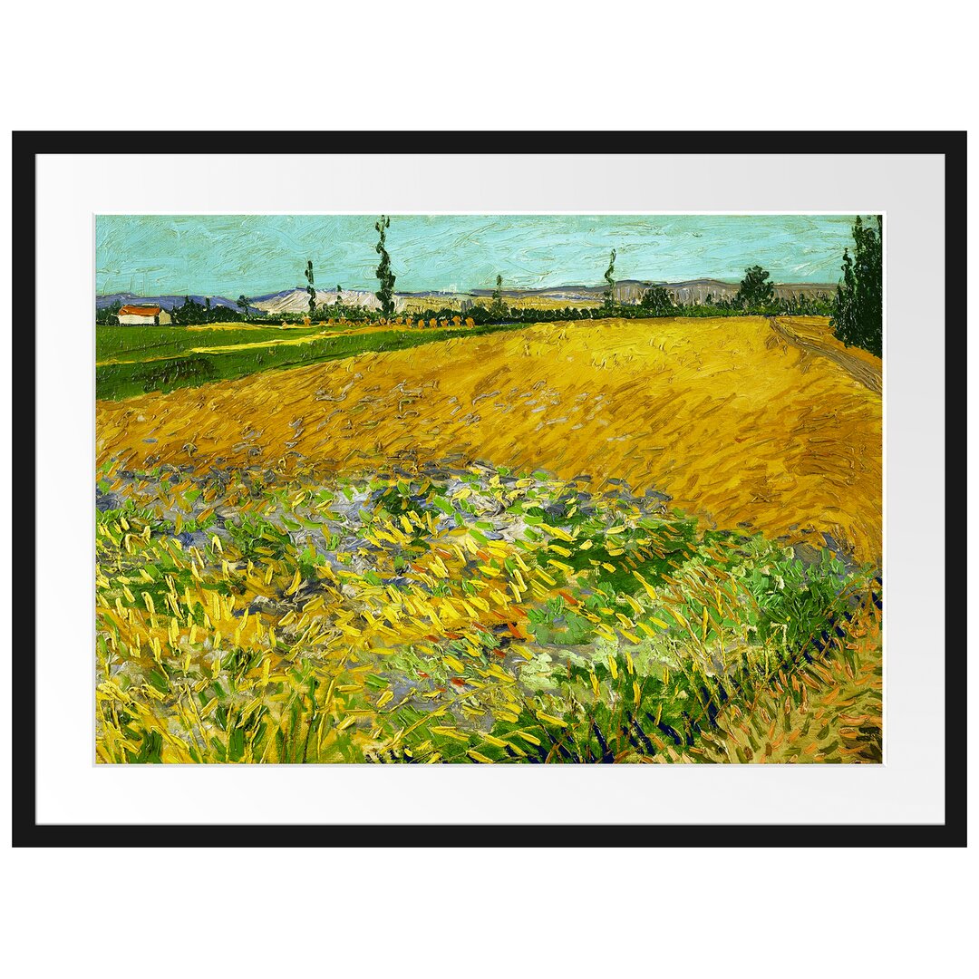 Gerahmter Kunstdruck Wheat Field von Vincent Van Gogh