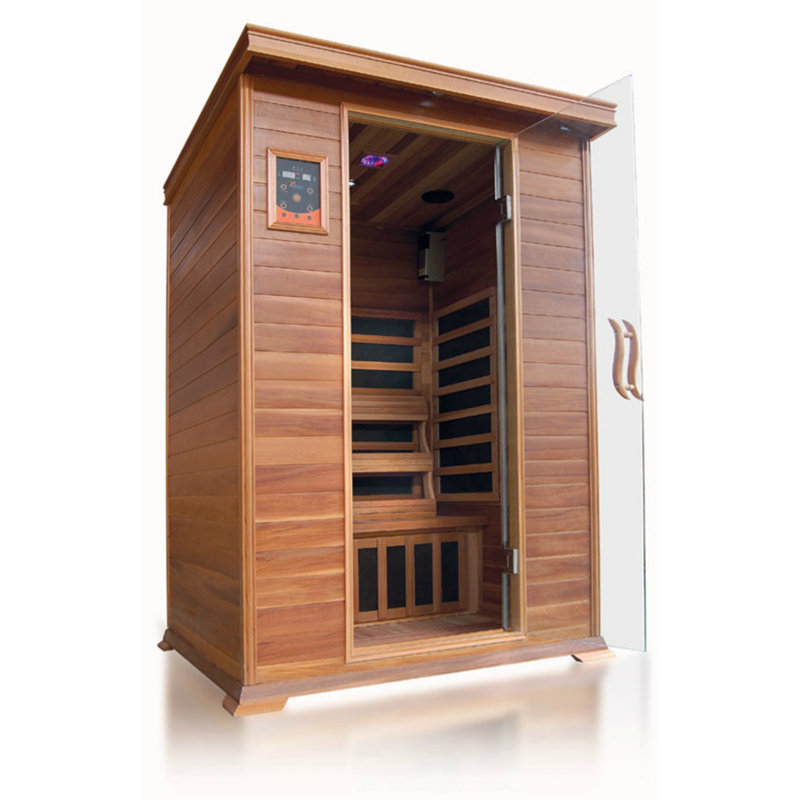 SunRay Saunas 2 - Person Bluetooth Compatible FAR Infrared Sauna in Cedar