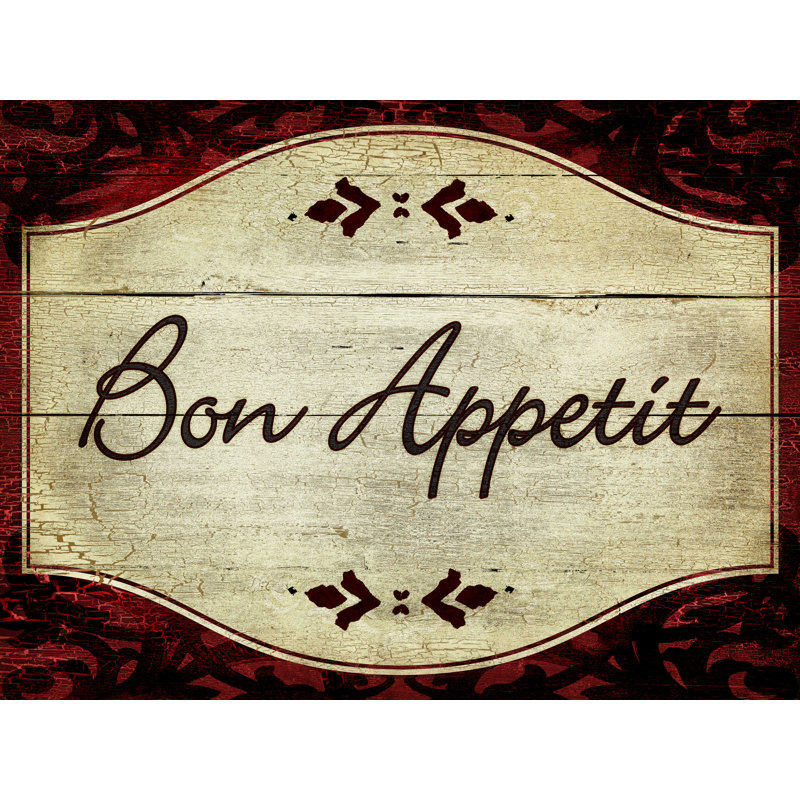 Bon appétit - Art textuel sur toile tendue, H 12 po x l 16 po