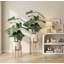 30 "plante tropicale artificielle feuille d'alocasia avec pot blanc 2pc / ensemble