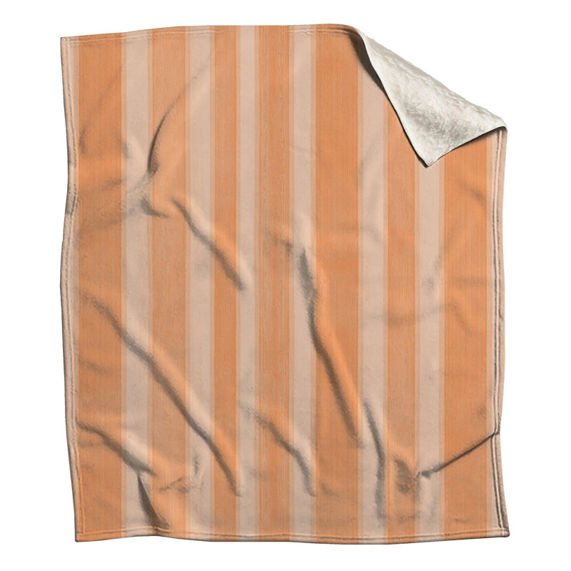 Orange Vertical Stripes Blankets, 50in W x 60in H