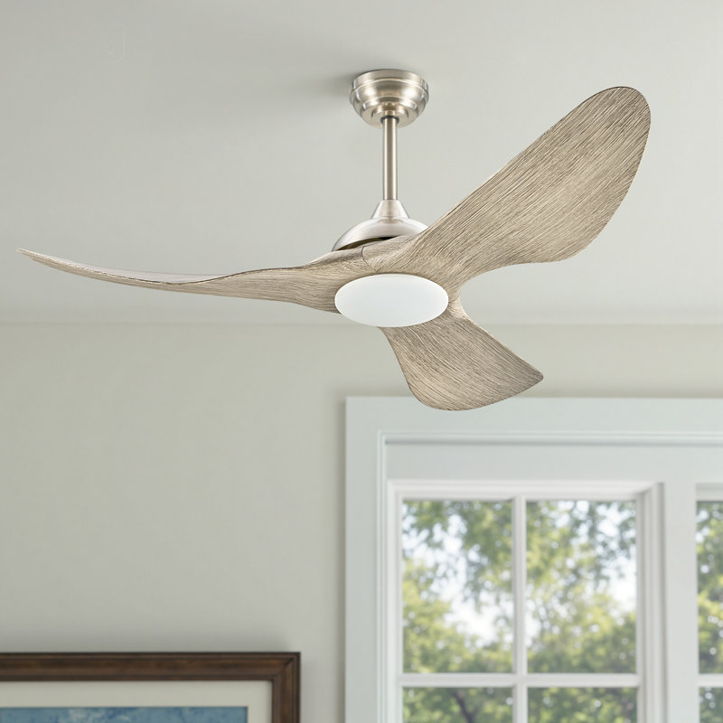 Ventilateur de plafond à DEL 3 pales avec télécommande Malverne, Chêne gris 