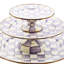 Violet Check Pedestal Platter