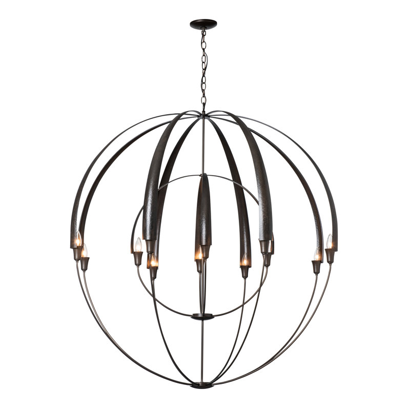 Lustre sphérique double 12 lumières Cirque, Fumée foncée
