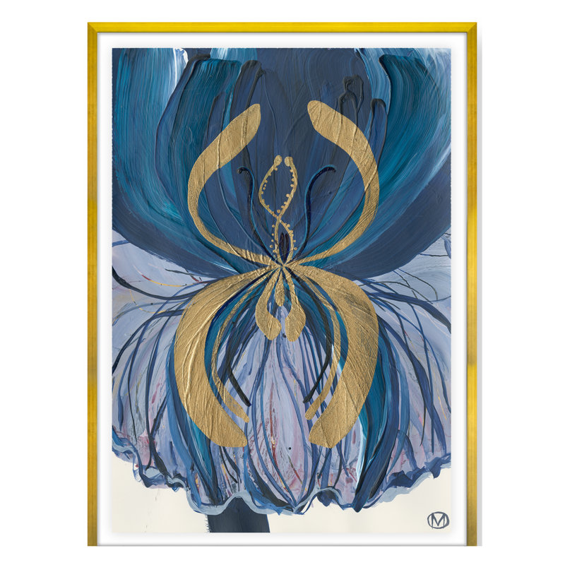 Blue Dragon Print by Morlock, Jody, Gold Framed, 49" H x 36" W