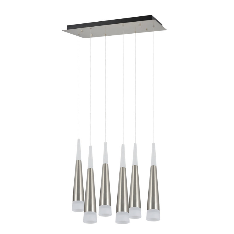 6 - Light Brushed Nickel Cluster Pendant