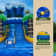 XJUMP Surf Beach 19' Tall Inflatable With Detachable Pool Water Slide  (with Blower)
