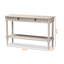 Console Drewery - 2 tiroirs - style maison de campagne, H 29,32 po x l 46,94 po x P 13,49 po