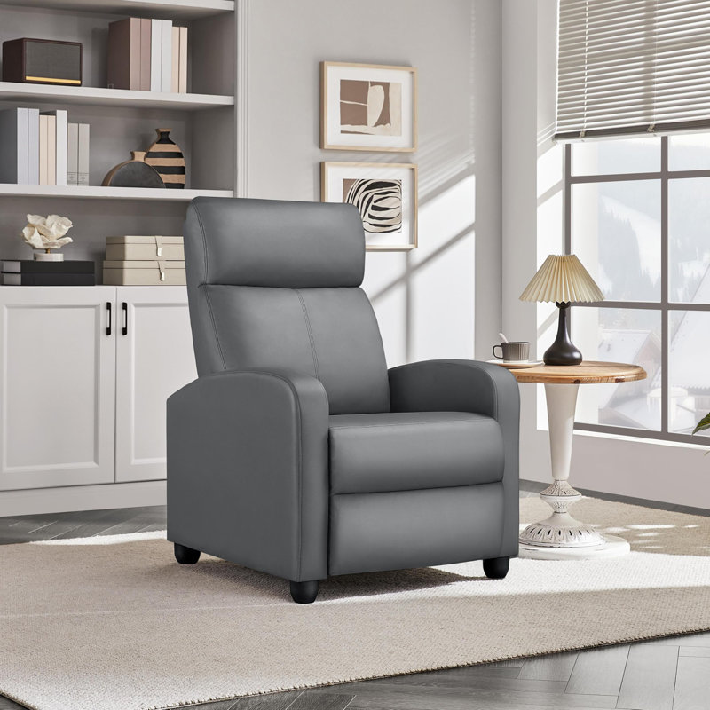 Fauteuil inclinable en cuir PU, Gris
