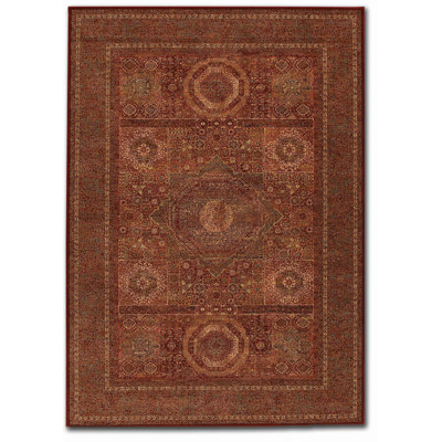 Kratz Classic Floral Burgundy Red Wool Indoor Rug