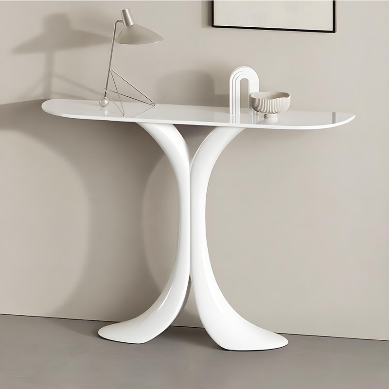 Console moderne et simple., Blanc, H 33,4 po x l 59 po x P 11,8 po