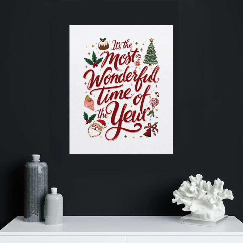 Citation de Noël, art mural encadré en bois, l 16 x L 20
