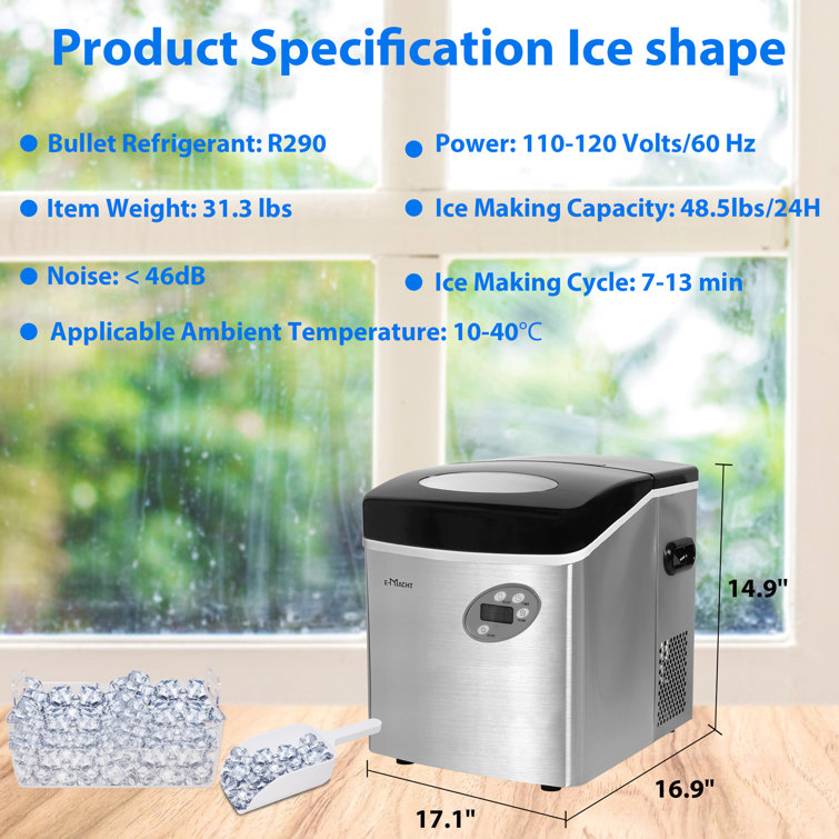 Plastic Development 26 Lb. Daily Production Cube Ice Portable Ice Maker