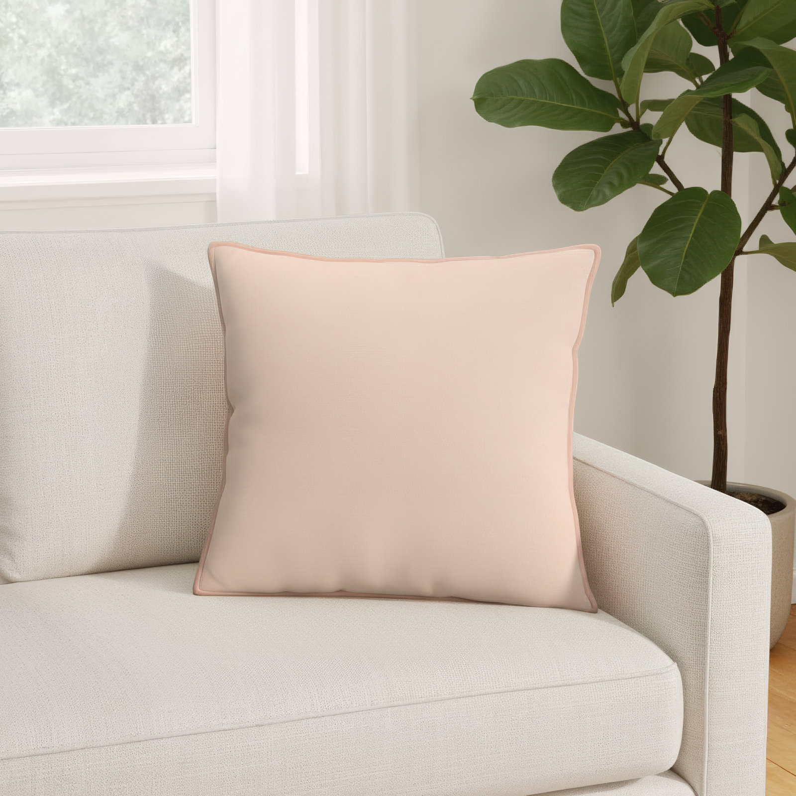 Norwin Cotton Pillow Cover, 18" x 18", Peach
