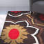 Tapis rouge / brun en laine / viscose touffeté à la main Candelo-1173226137