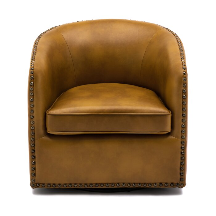 Steelside™ Gatwick Faux Leather Swivel Barrel Chair & Reviews | Wayfair