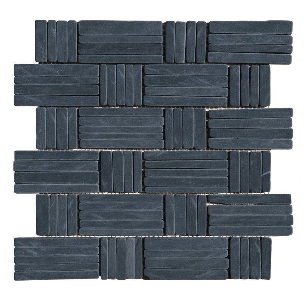 Black Slate Alternate Basketweave Mosaic Blend