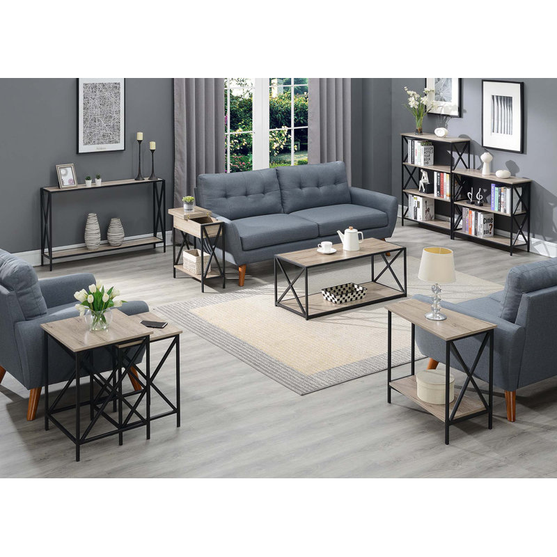 Adreauna 23.75'' Wedge End Table with Storage, Sandstone Black
